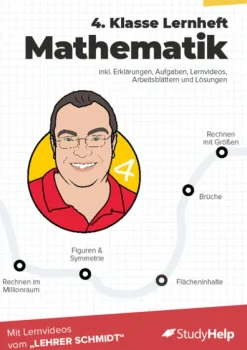 4. Klasse Mathematik Lernheft mit Lernvideos von Lehrer Schmidt- Sale
