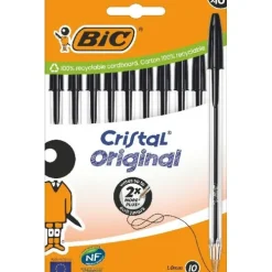BIC Kugelschreiber Cristal Original 0.4mm schwarz, 10er Set New