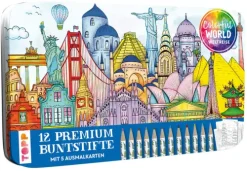 Colorful World Weltreise Designdose mit 12 Buntstiften-frechverlag GmbH Best