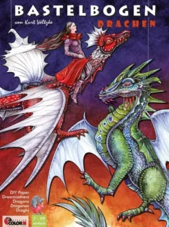Atelier Color Drachen basteln Papier zum Aufhängen Bastelbogen Ausschneidebogen Online