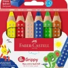 Faber-Castell Buntstifte Grippy 6er Set mit Spitzer New