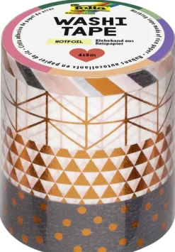 Folia Washi-Tape 4er Set HOTFOIL KUPFER, 3x 15mmx5m + 1x 5mmx5m Outlet