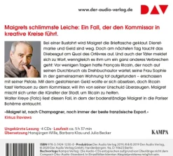 Der Audio Verlag, DAV Maigret in Künstlerkreisen,4 Audio-CDs
