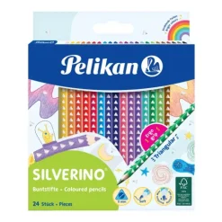 Buntstifte SILVERINO dreieckig dünn, 24er Set-Pelikan Clearance