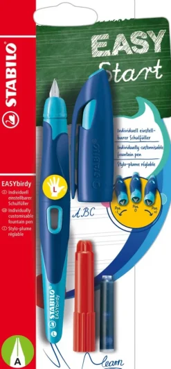 Füller EASYbirdy Feder A mitternachtsblau/azur für Linkshänder-Stabilo Best