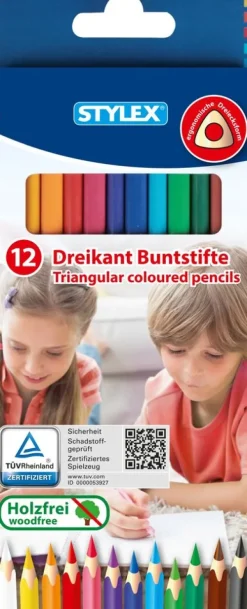 Buntstifte, Dreikant, 12 Stück-Stylex Clearance