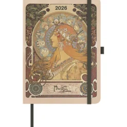 teNeues Calendars & Stationery GmbH & Co. KG teNeues - ArtDiary Alfons Mucha 2026 - Buchkalender 16x22 cm | Wochenkalender mit Jugendstil-Motiven für Mucha-Fans & Kunstliebhaber Discount