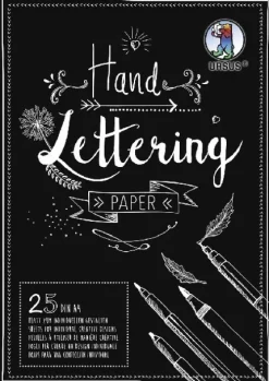 Ludwig Bähr URSUS Basispapiere / Zeichen & Künstlerbedarf Handlettering-Block/Tonkarton 200 g/m², DIN A4, 25 Blatt, Farbe Schwarz