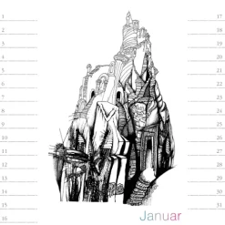 Virtuelle Architektur - zum Ausmalen. Immerwährender Geburtstags- und Tischkalender-Stadler Kalender Sale