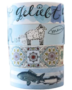 Washi Tapes Design Blau, 4 Rollen-Katholisches Bibelwerk Discount