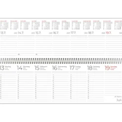 teNeues Calendars & Stationery GmbH & Co. KG Zettler Tischquerkalender 1W/2S Rot 2026 - Bürokalender 30x10 cm, Wochenkalender mit 1 Woche auf 2 Seiten, 3-sprachigem Kalendarium, Spiralbindung & Stundeneinteilung 7-19 Uhr New